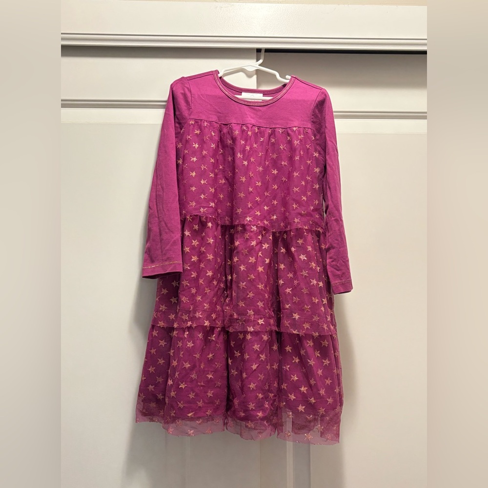 Hanna Andersson sparkle star tulle dress, size 5/110